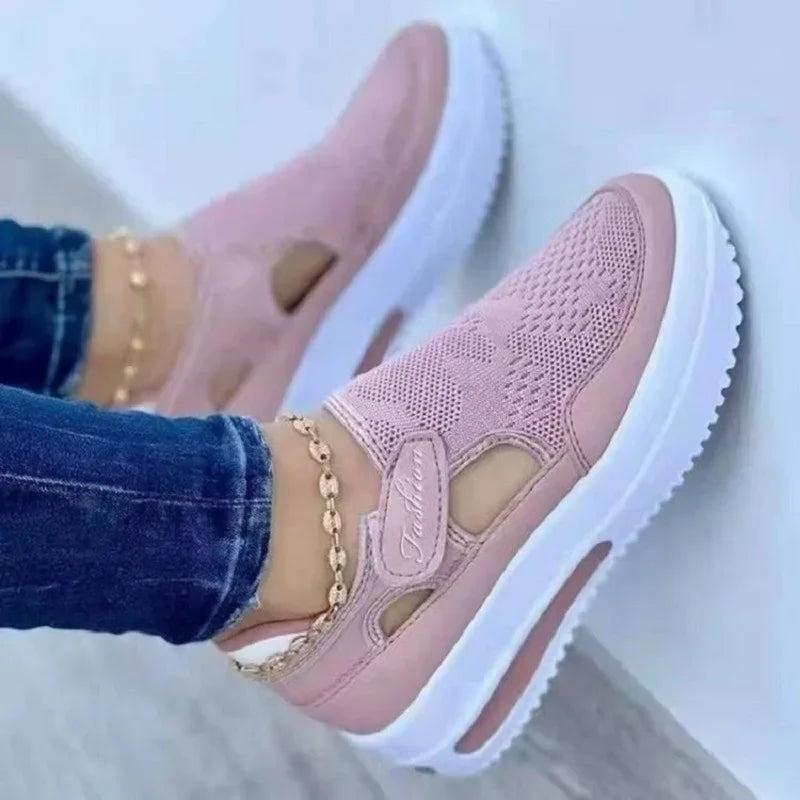 Summer New Women Mesh Breathable Thick Bottom Casual Sport Shoes Plus Size 43 Non Slip Sandals Woman Vulcanize Shoes Sneakers