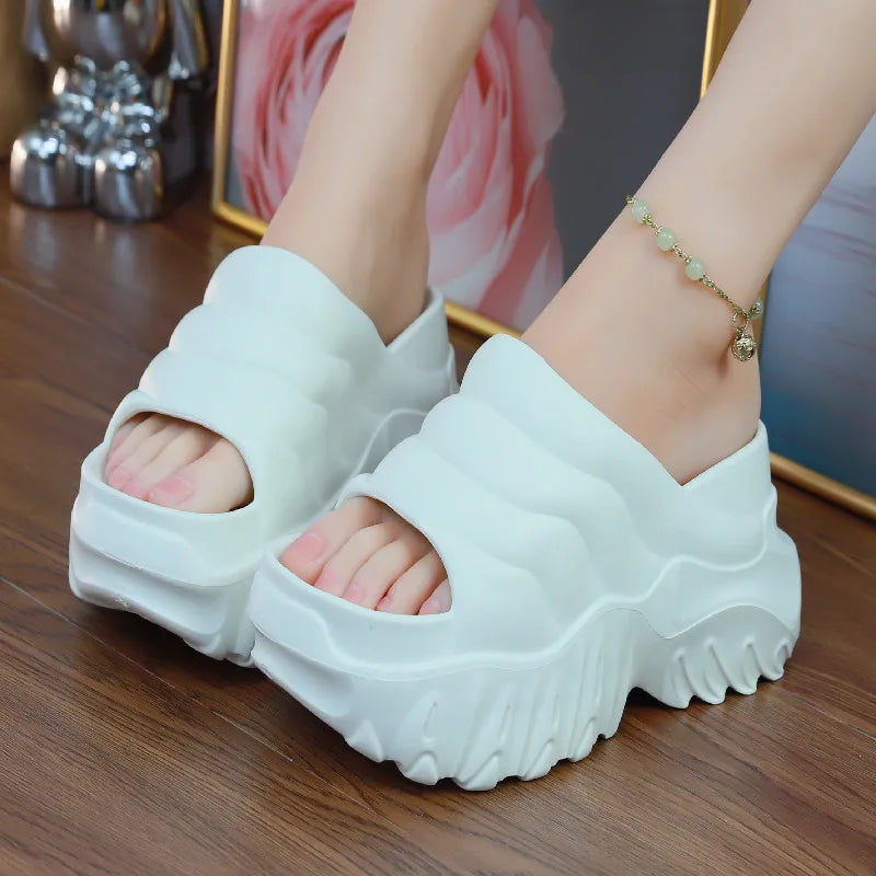 Pantoufles à talons super hauts de 10 cm pour femmes, chaussures à semelle épaisse et bout ouvert, chaussures d'été à plateforme, style gothique
