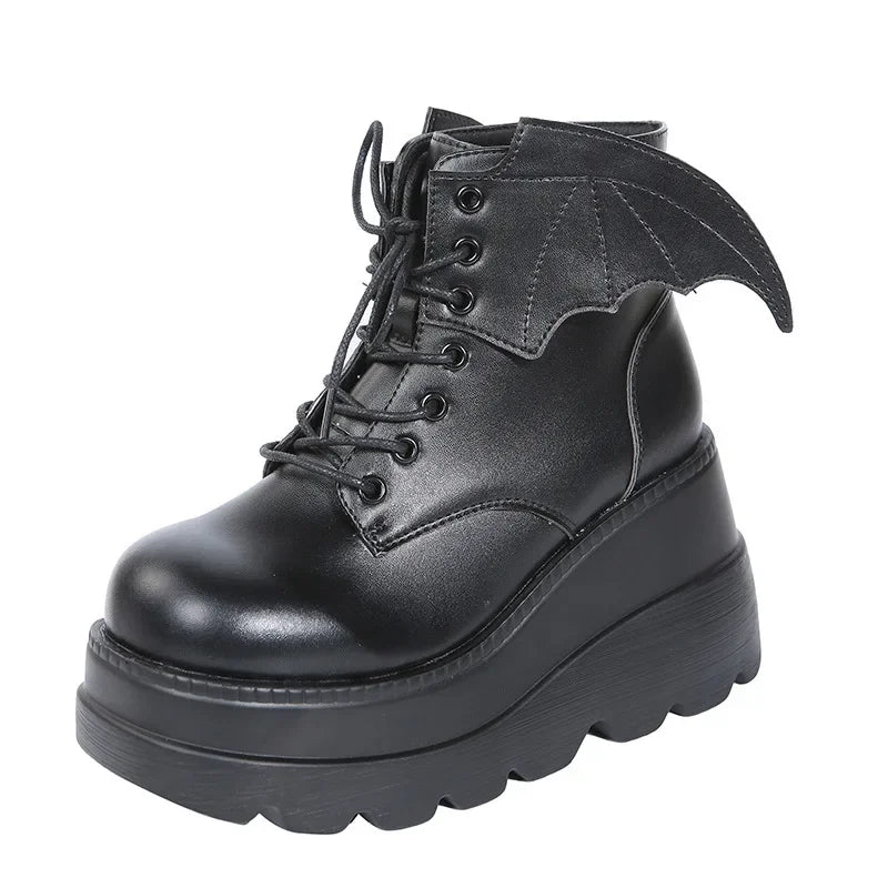 Platform Women Boot Autumn Newpersonalized Gothic Women Shoe High Heel Ankle Boot Handsome Large43 Motorcycle Boot Botas Mujer