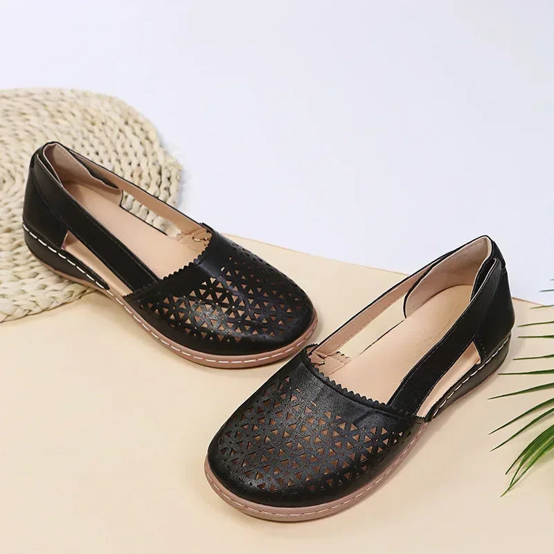 European and American Women's Shoes Round Toe Wedge Heel Large Flat Bottom Women's Sandals  zapatos de mujer 2024