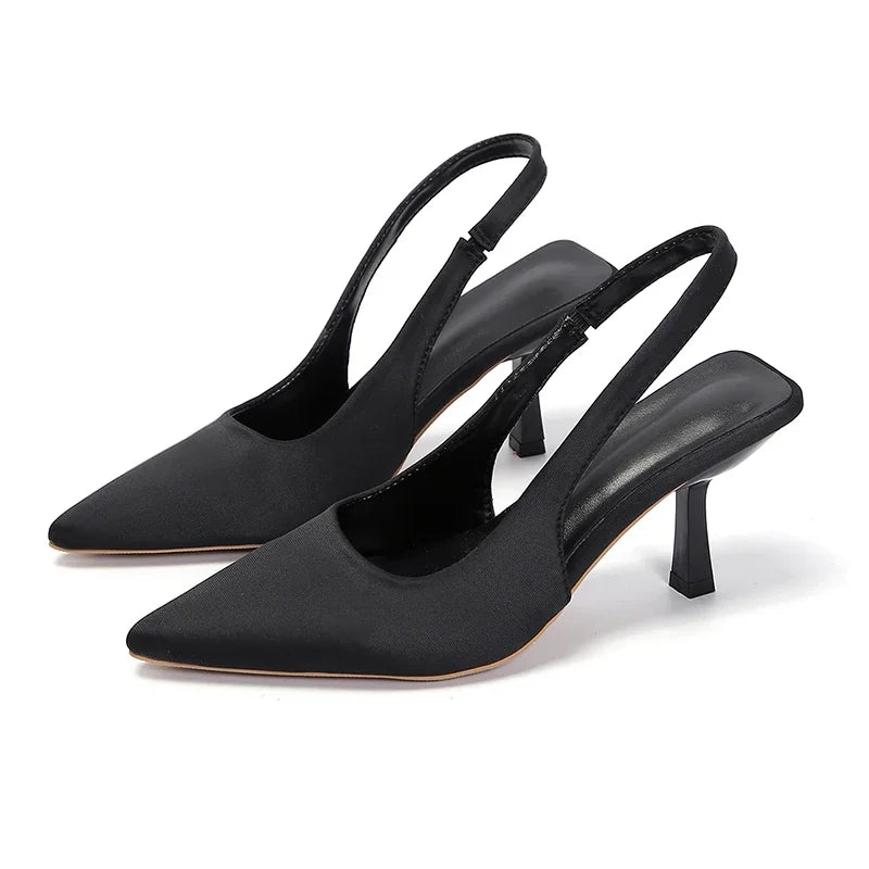 Women Rhinestone High Heels Woman Pumps Heeled Sandals Fashion Female Stiletto Slingback Pointe Weddings Bridal 2023
