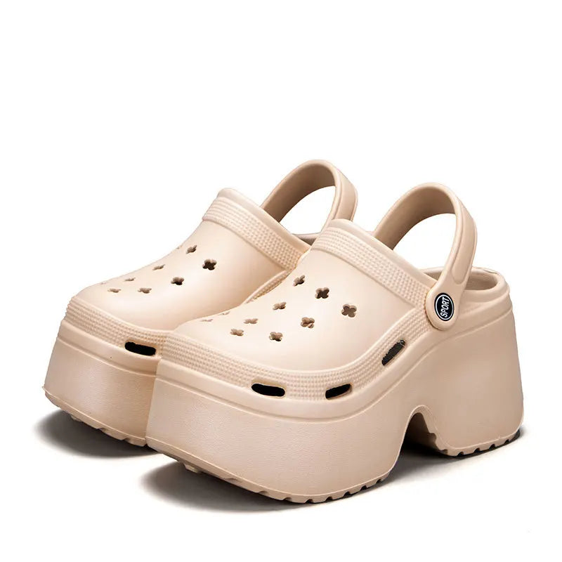 Women Clogs 2025 New Arrival 9CM Non-Slip Sandals Fashion EVA Slippers Beach Outdoor Comfortable Height Increasing Shoes