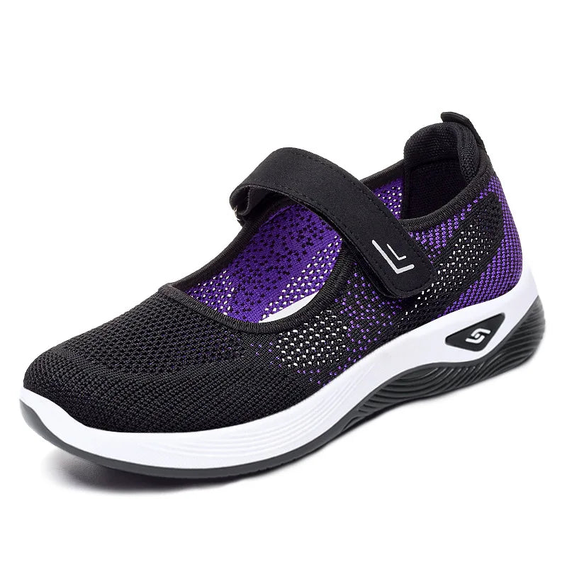 Summer Women Casual Shoes Soft Portable Sneakers Walking Shoes Flat Soles for Women Breathable Slip on White Shoes
