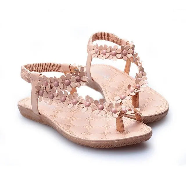 Fashion Bohemian Sandals Women Shoes Summer Flower Flat Shoes Luxury Sandals Women Designers Outdoor Sports Beach Shoes 2023