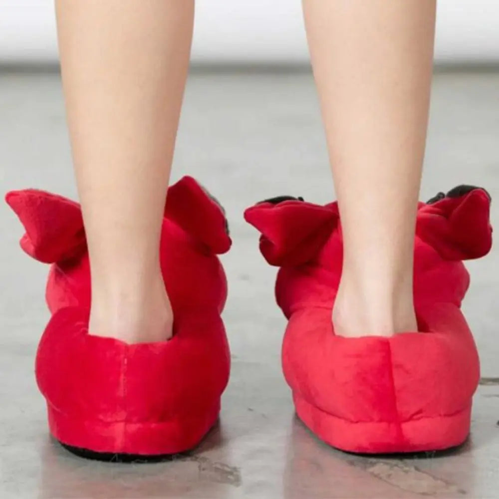 Chaussons en peluche fantomatiques effrayants pour Halloween, motif vache, lapin des Highlands, quatre yeux, animaux, chaussures d'intérieur, maison, noir, doux, amusants, pour enfants