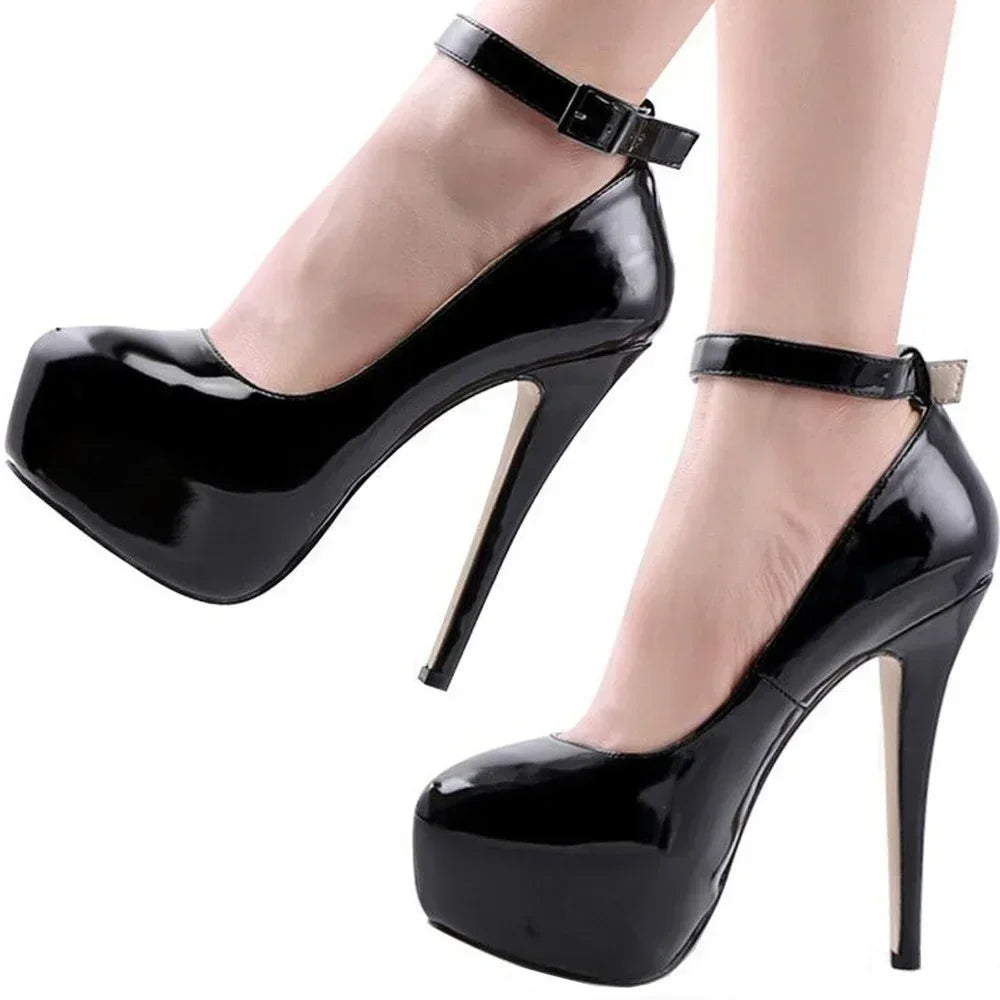 Crossdresser Unisex Herren Pumps Fashion Peep Toe Plateau 14cm Sexy Drag Queen High Heels Schuhe Nachtclub Stilettos Größe 44
