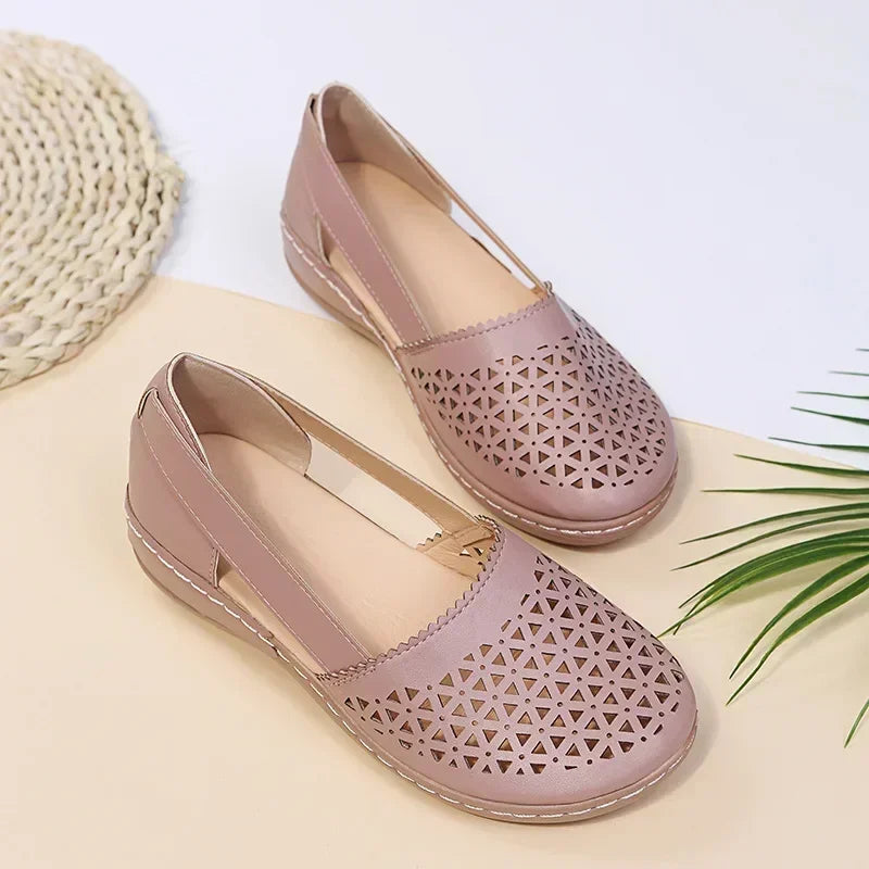 European and American Women's Shoes Round Toe Wedge Heel Large Flat Bottom Women's Sandals  zapatos de mujer 2024