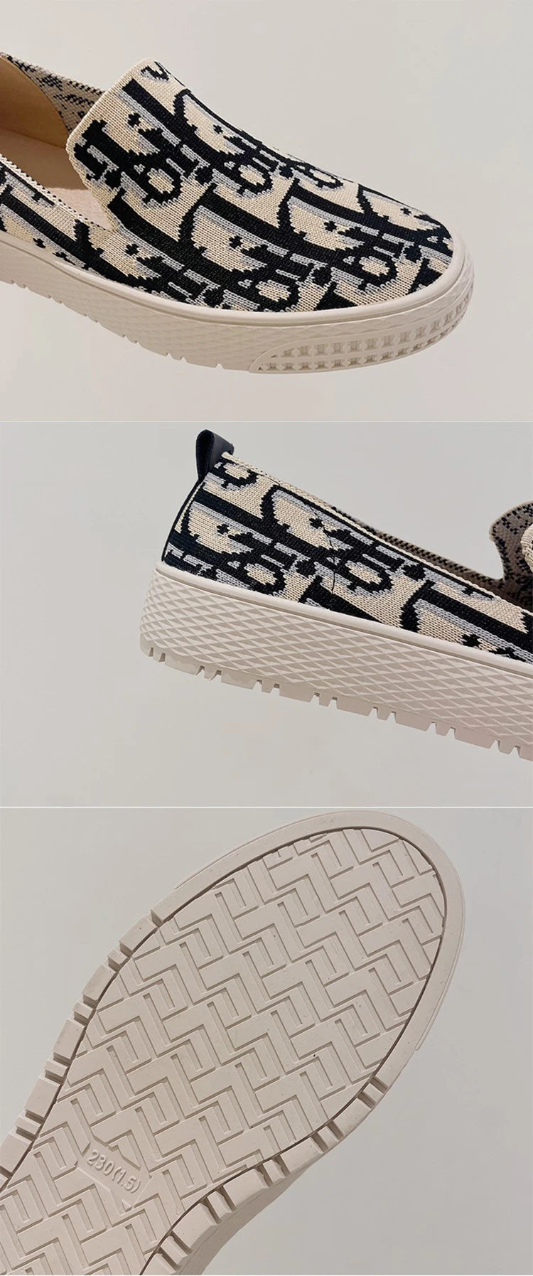 Neue fliegende Weber Rundkopf Fischerschuhe Flut Check-Muster Flachmund Slip-on dicke Sohle Casual Single Schuhe Frauen