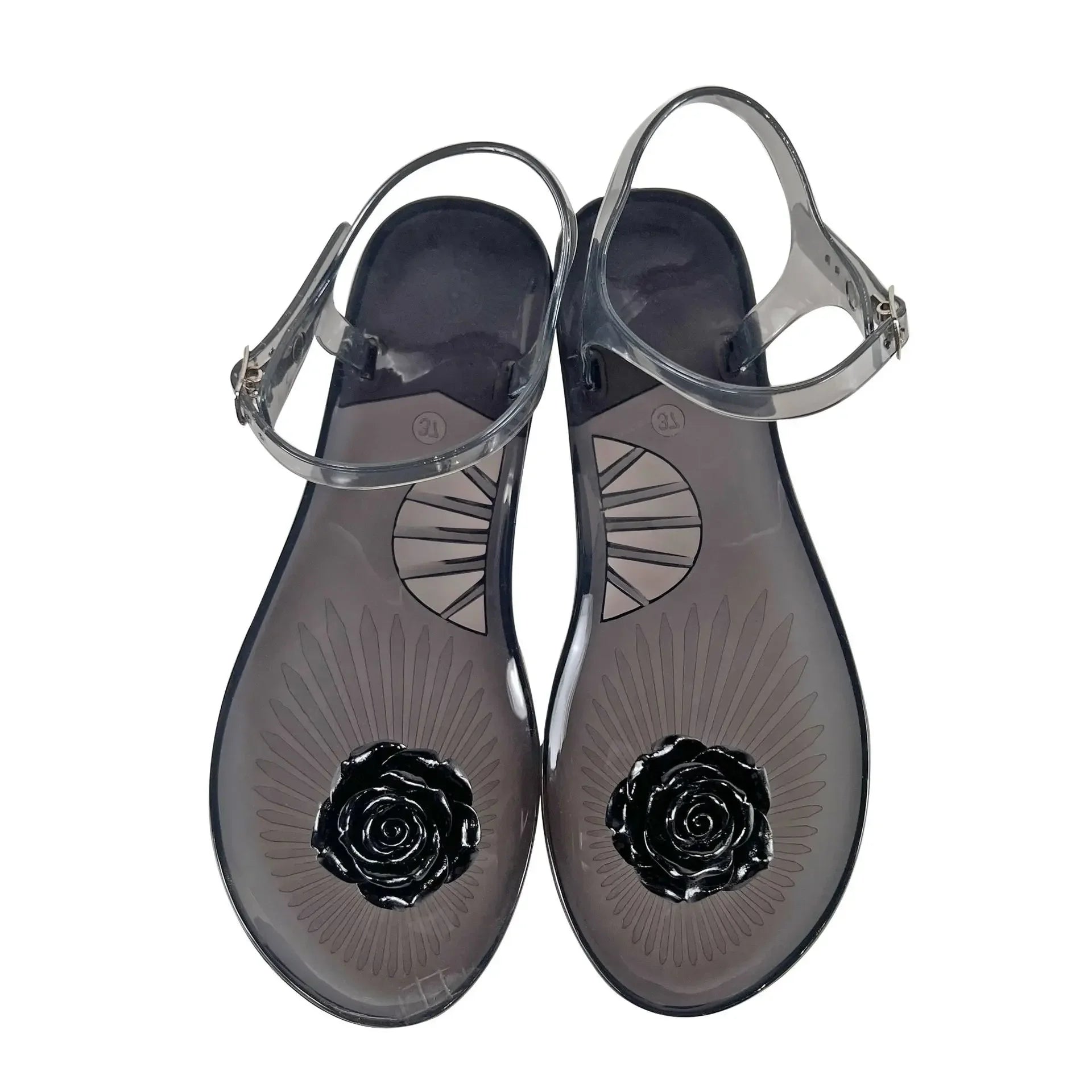 Women's Sandals Summer Hot Selling Shoes Woman 2024 Trend Flat Fashion Sweet Camellia Fruit Soft Bottomo Jelly Sandals