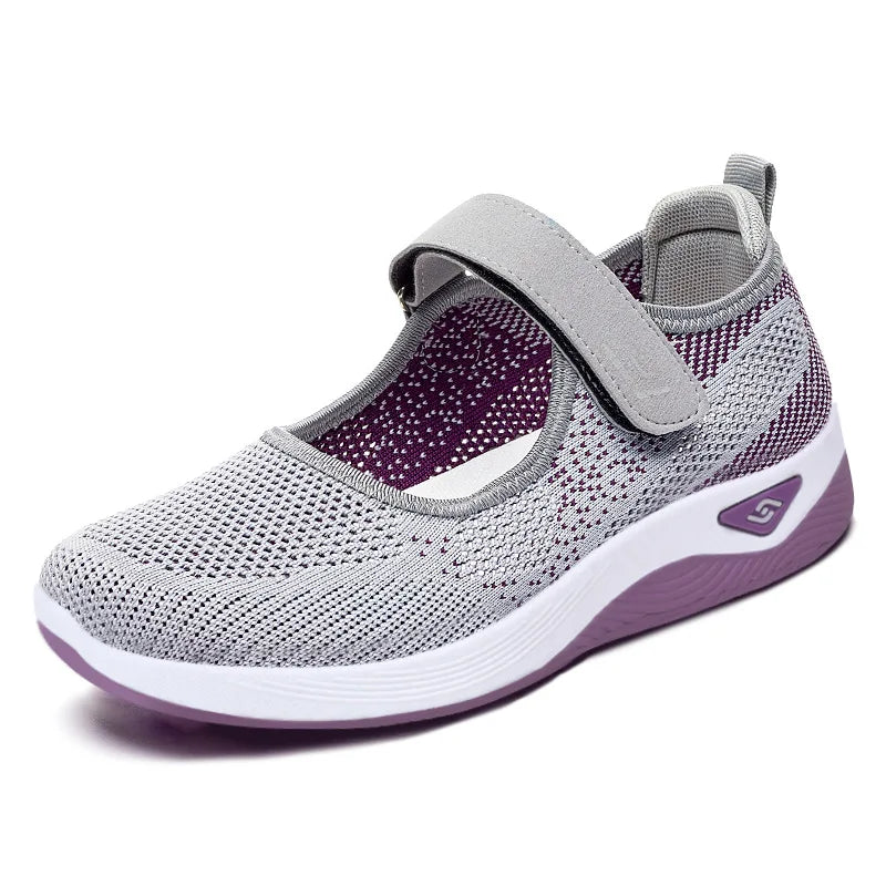 Summer Women Casual Shoes Soft Portable Sneakers Walking Shoes Flat Soles for Women Breathable Slip on White Shoes