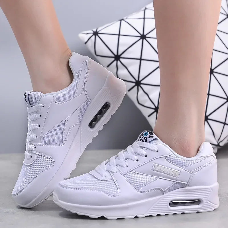 Fashion Air Wedge Platform Sneakers Damen Koreanische Schnürschuhe Casual Sports Schuhe für Damen Größe 34-44 Rutschfeste Reise-Flats