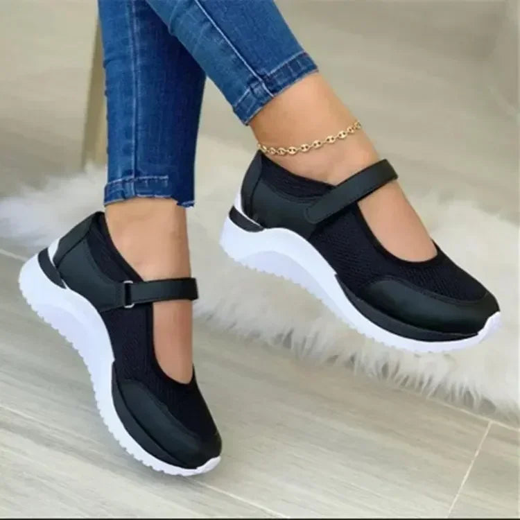 Baskets Femmes Sandales à Plateforme en Maille Légère à Découpes Chaussures   Chaussures de Sport Respirantes Femmes  Mujer