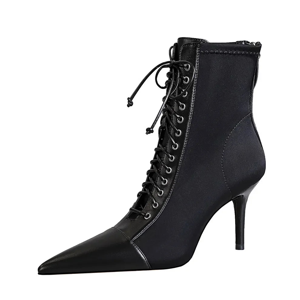 BIGTREE 2025 New Winter Women Shoes Sexy Women Ankle Boots Pointed Toe Stiletto High Heel Boots Plus Size 42 43