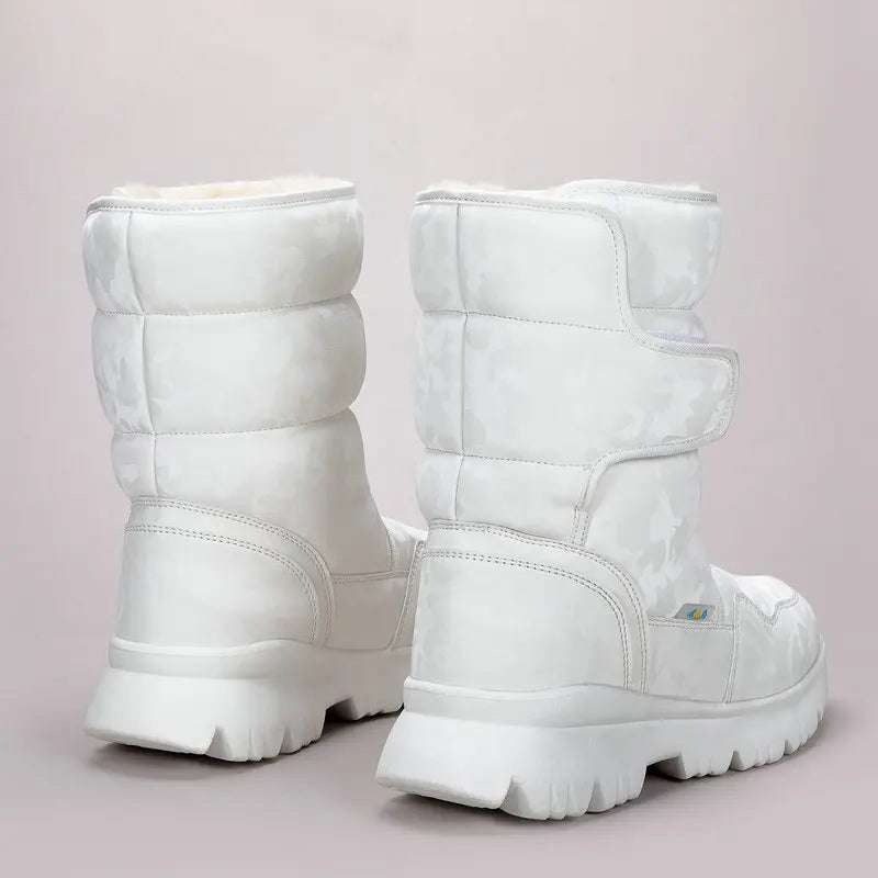 Women snow boots solid Camouflage nice fashion look BUFFIE Brand waterproof mid-calf warm plush lining light weight outsole free