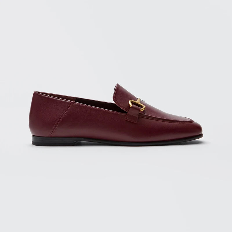 Chaussures plates en cuir véritable de haute qualité pour femme, nouvelle mode automne 2023, mocassins beiges à enfiler