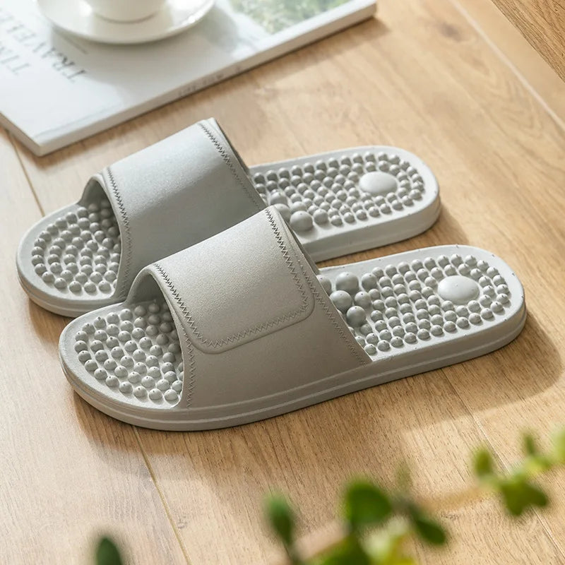 2022 Massage Slippers Sandals for Women Men Unisex Indoor Non-slip Solid Soft Bottom Couple Flip Flops Home Bathroom Shoes