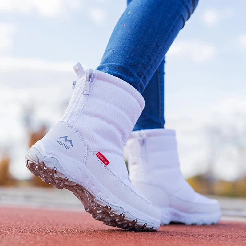 Women Winter Boots 2024 New Plush Women's Short Boots Woman Snow Boots Zipper Waterproof Non-slip Warm Women's Winter Shoes
