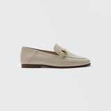 Chaussures plates en cuir véritable de haute qualité pour femme, nouvelle mode automne 2023, mocassins beiges à enfiler
