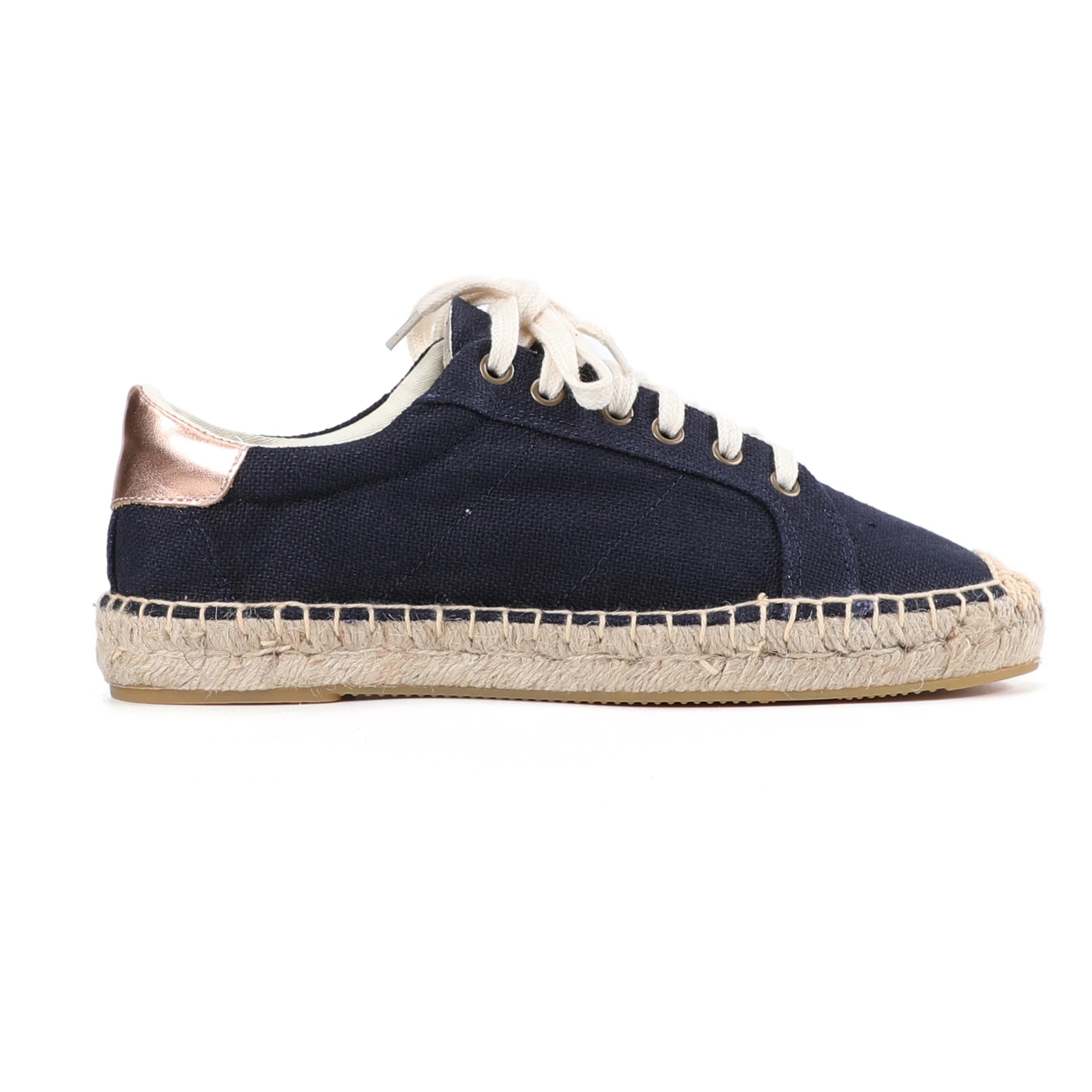 Women's Espadrille Work Shoes 2021 Real Sapatos Platform Cotton Fabric Lace-up Round Toe Solid Woman Espadrilles New Sports