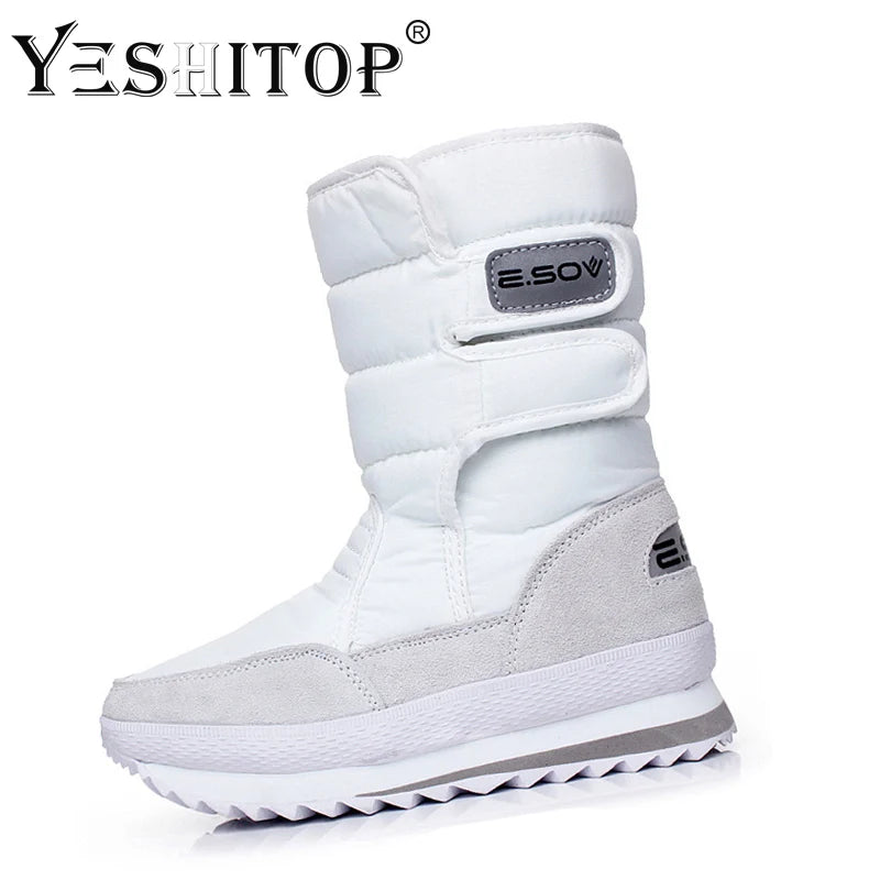 Bottes de neige chaudes pour femmes, marque tendance, hiver 2024, violet, chaussures plates, blanc, rouge, noir, jaune