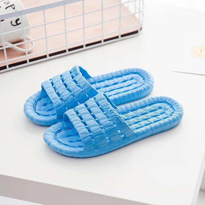 Couples EVA Platform Slippers Men Bath Ladies Soft Sole Slide Non-slip Flip Flops Comfortable Waterproof Shoes Neutral Style