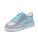 Baskets de créateur pour femmes 2023, nouvelles chaussures vulcanisées à strass brillants pour femmes, chaussures décontractées à plateforme tendance pour l'automne