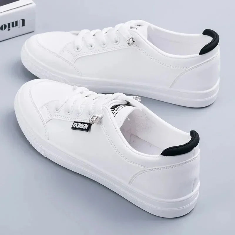 Women's sports shoes vulcanized Spring and autumn breathable flat solid color mesh shoes young women casual white shoes