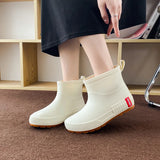 Winter Woman Warm Rain Shoes Rubber Boots Female Warmed Galoshes with Fur Ankle Rainboots Waterproof Garden Water Boots Footwear