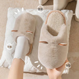 Chaussons en coton pour femmes automne et hiver intérieur maison antidérapant et isolation en peluche chaussons en coton pour hommes pour usage extérieur
