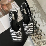 Sandales élégantes pour femmes, chaussures de soirée peu profondes à talons plats et bande élastique, bout carré, pointures 35 à 40, été 2023