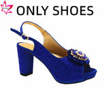 2022 High Quality Classics Style Italian Women Shoes Matching Bag Set in Golden Color Comfortable Heels for Garden Party