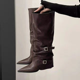 2024 New High-heeled Women Boots Pointed Toe Long Boots for Women Sexy Punk Gothic Boots Paris European and American Female