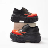 NEW Punk Style Women Shoes Lace-up heel height Platform Fire Shoes Woman Gothic Ankle Rock Boots Metal Decor Woman Sneakers