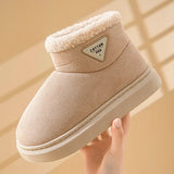 Evshine Winterfell-Schneestiefel für Damen, flauschig, warm, mit Plüsch gefüttert, Baumwollstiefel, weich, gemütlich, lässig, flauschig, Schneestiefel
