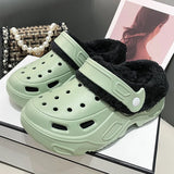Dickbesohlte Lochschuhe Wintersamt Damenmode Oberbekleidung Abnehmbare Baumwollpantoffeln Warme und rutschfeste Hausschuhe