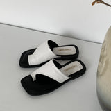 Brand Temperament Women Shoe2023Summer Soft Leather Soft Sole Sandals Lazy Slippers Allmatch Roman Shoe Beach Shoes Zapatomujer