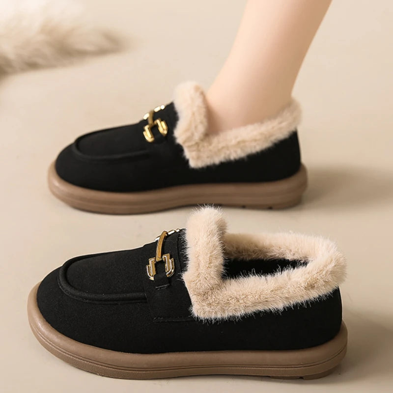 Winter New Flat Slippers for Women Thick and Stylish Versatile and Casual Walking Shoes  Lazy People Cotton Shoes for One Foot