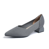 Chaussures à talons hauts pour femmes, pointures 42/43, tendance, pointues, antidérapantes, semelles en caoutchouc, tricotées et respirantes, nouvelle collection 2025