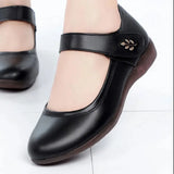Cresfimix Women Cute Round Toe Black Patent Leather Height Increased Heel Shoes Lady Casual Street Spring Autumn Heel Shoes A818