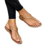Popular Beach Sandals  Flat Footwear Flip Flops Sandals  Rhinestone Toe Separator Sandals