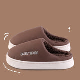 Waterproof cotton slippers for men anti slip for winter suitable for home use thick soled cotton slippers for women