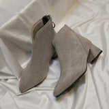 2023Ankle Boots for Women  Autumn Pointed Toe Zipper Chunky Low Heel Short Boot Fashion Female Casual Shoes Botas De Mujer