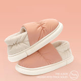 Men's cotton slippers for autumn and winter with a bag heel and warm, waterproof and oversized women's woolen cotton shoes