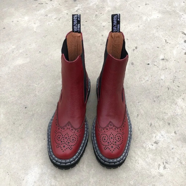2022 autumn/winter leather round toe women boots ankle boots women's leather boot British style women shoes boots for women