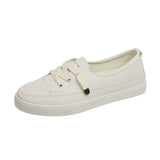Comemore Comfortable Women's Casual Flat White Lace-up Shoes Summer Vulcanized Sneakers Ladies Light Soft Shallow Mouth Loafers