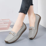 2024 New Women Shoes Flats Leather Moccasins Sneakers Woman Casual Shoes Slip-on Loafers Female Boat Shoes Big Size 44
