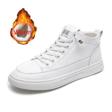 CXJYWMJL Genuine Leather Women Sneakers Autumn High Gang Vulcanized Shoes Fashion Ladies Sports Casual Little White Shoe Cowhide