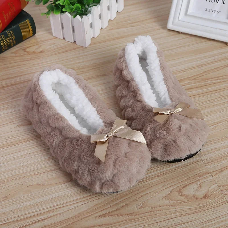 Fluffy Slipper Womens Home Winter Shoes Plush Soft Cute Funny Indoor House Female Anti Slip Ladies Floor Shoes Heart Love Grip