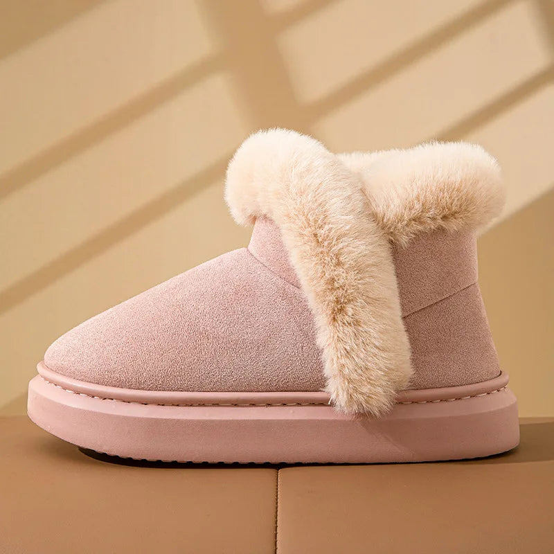 Evshine Winterfell-Schneestiefel für Damen, flauschig, warm, mit Plüsch gefüttert, Baumwollstiefel, weich, gemütlich, lässig, flauschig, Schneestiefel