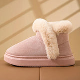 Evshine Winterfell-Schneestiefel für Damen, flauschig, warm, mit Plüsch gefüttert, Baumwollstiefel, weich, gemütlich, lässig, flauschig, Schneestiefel